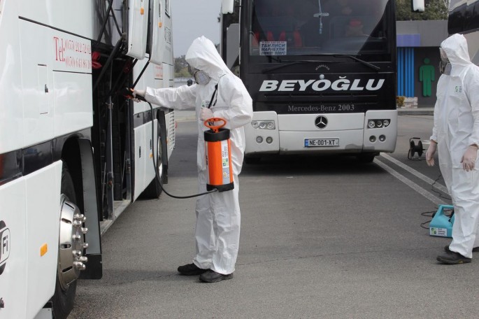 Avtovağzalda dezinfeksiya işləri belə aparılır - VİDEO