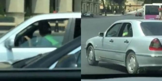 Yol polisinin qayda pozuntusu kameraya düşdü - VİDEO