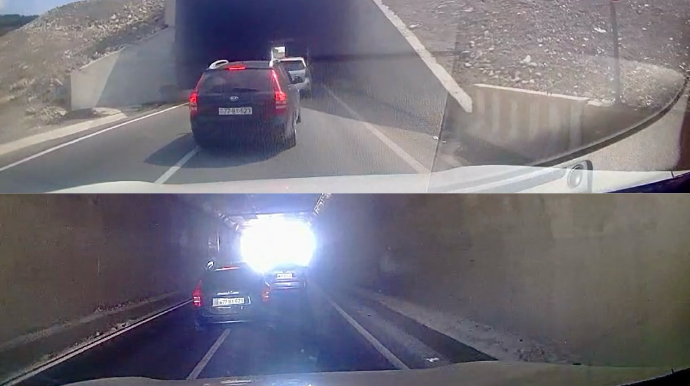 Bütöv xətti tapdalayan sürücü tuneldə də qayda tanımadı   - VİDEO