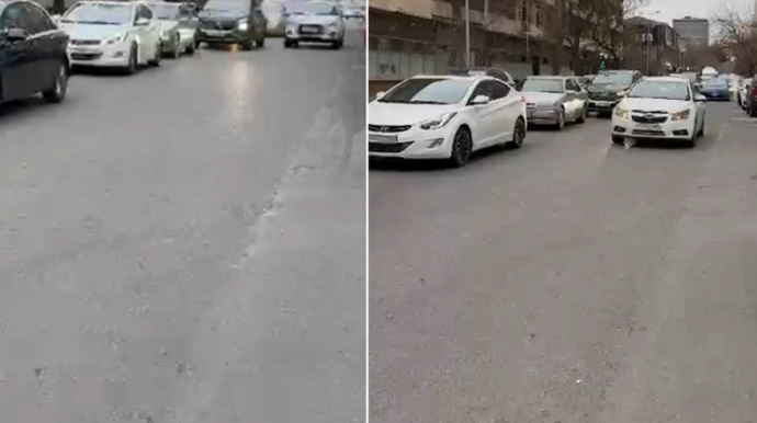 Bakıda bu yolda sürücülər kütləvi şəkildə maşınlarını "protiv" sürürlər - VİDEO