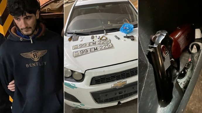 Bakıda “Chevrolet"dən silah-sursat aşkarlanıb   - FOTO