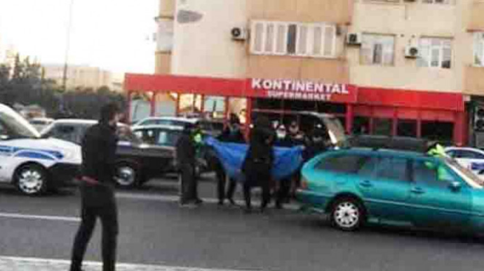 Bakıda piyada hadisə yerində KEÇİNDİ - FOTO 