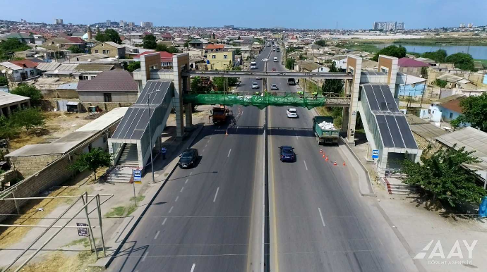 Binəqədidə yerüstü piyada keçidində təmir-bərpa işləri aparılır - VİDEO
