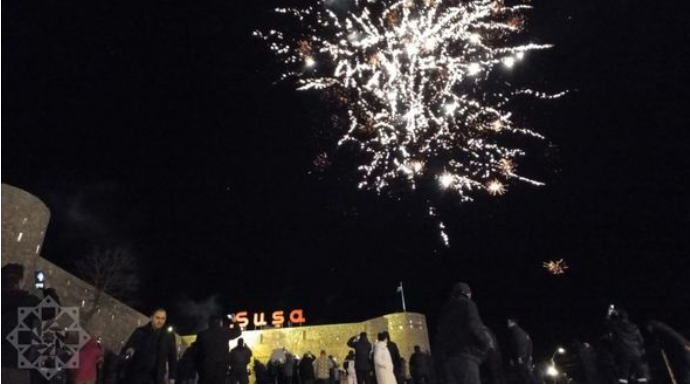 Şuşada İlham Əliyevin seçkidə qələbəsi münasibətilə atəşfəşanlıq   - VİDEO - FOTO - YENİLƏNİB