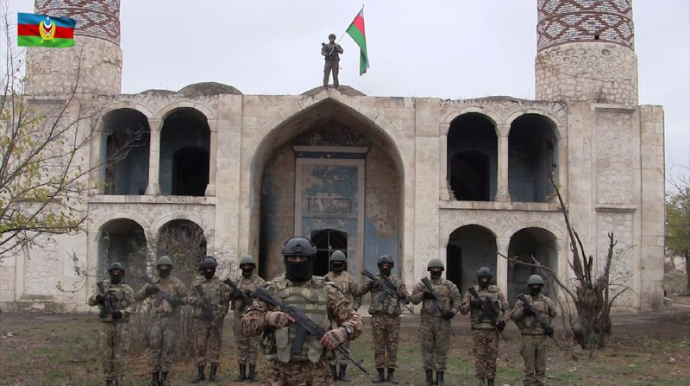 Азербайджанская Армия водрузила Азербайджанский флаг в Агдаме  - ФОТО - ВИДЕО