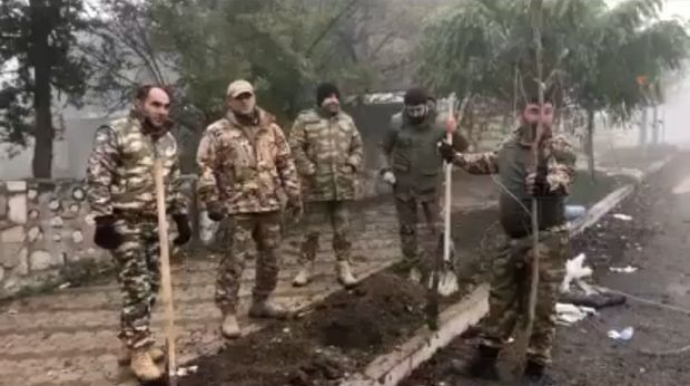 Азербайджанские военные посадили в Шуше ханские чинары  - ВИДЕО