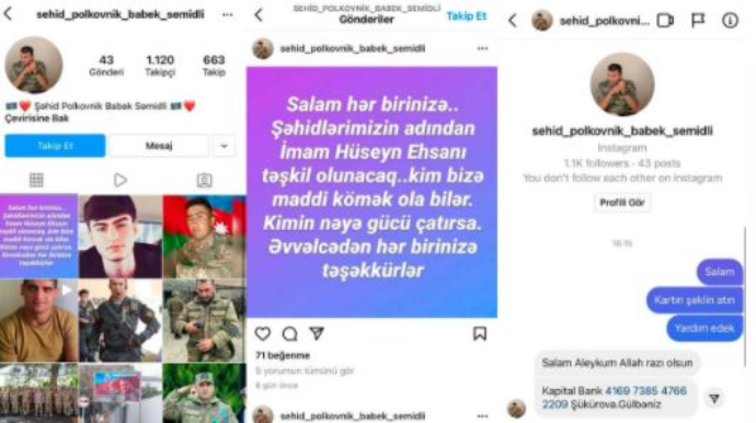 Şəhidin adından saxta səhifə açaraq pul yığan şəxs saxlanıldı  - VİDEO