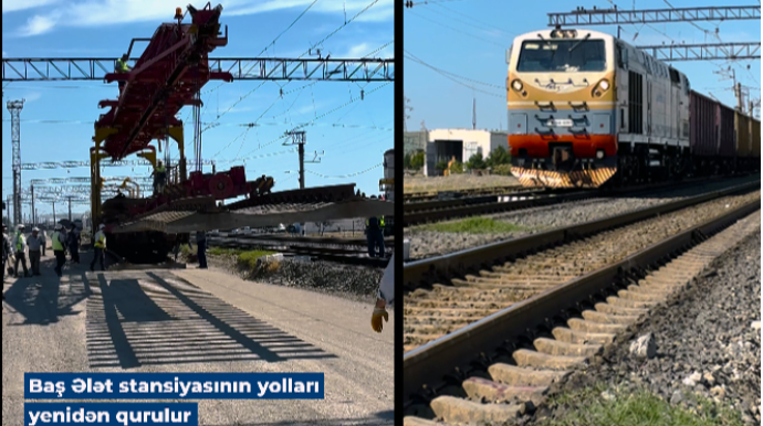 Baş Ələt stansiyasının yolları yenidən qurulur - VİDEO 
