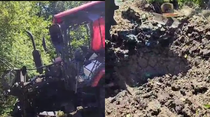 Xocalıda traktor MİNAYA DÜŞDÜ – FOTO   