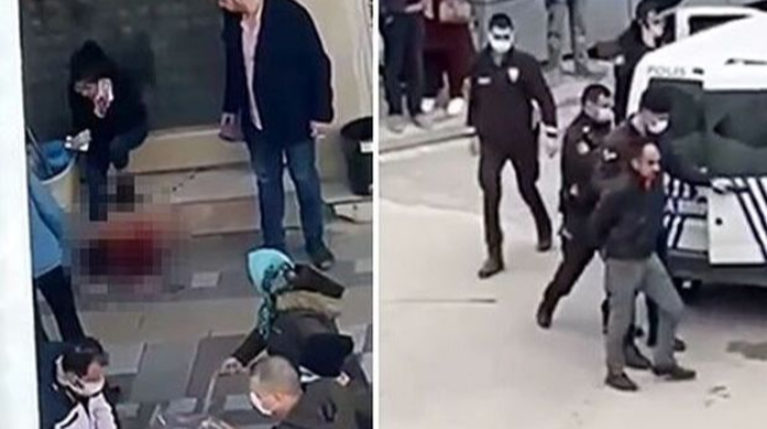 Ata yeniyetmə qızını küçənin ortasında bıçaqladı  - VİDEO