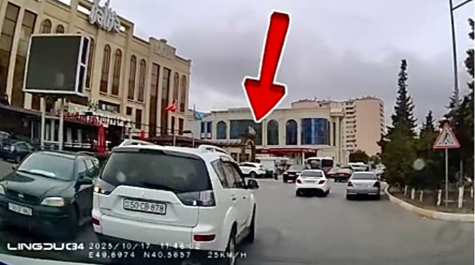 Sumqayıtda təhlükə yaradan sürücü görün özünə necə haqq qazandırdı    - VİDEO