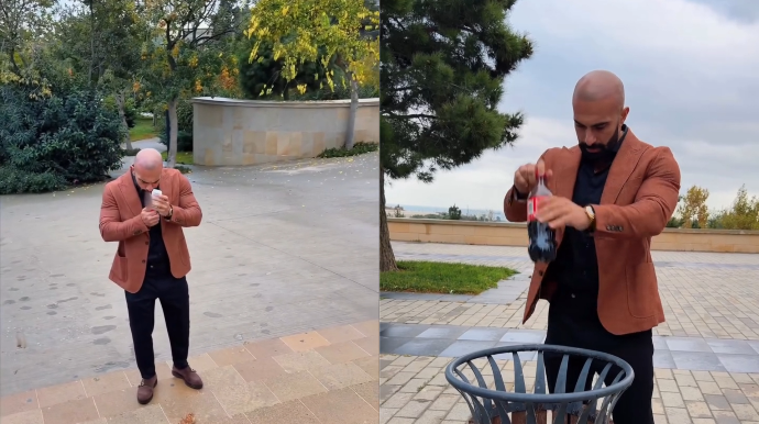 "Chagaev"dən "Coca-Cola"ya zərbə: Zibil qutusuna ATDI – VİDEO 
