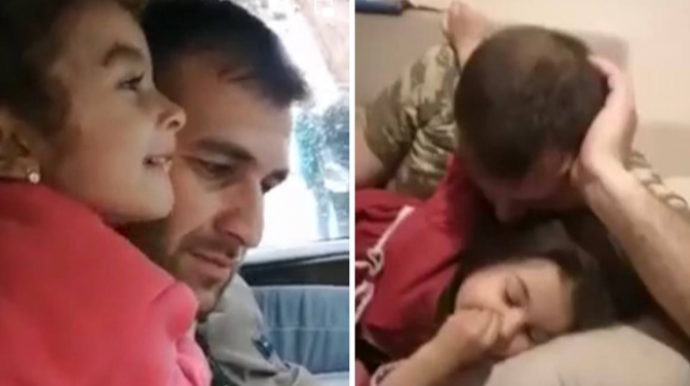 Kürdəmirdə torpağa tapşırılan şəhidimizin qızı ilə videosu YAYILDI   - VİDEO