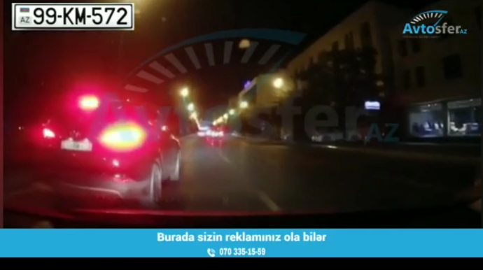 "Hyundai Santafe"nin sürücüsü yolda qəza şəraiti yaratdı - VİDEO