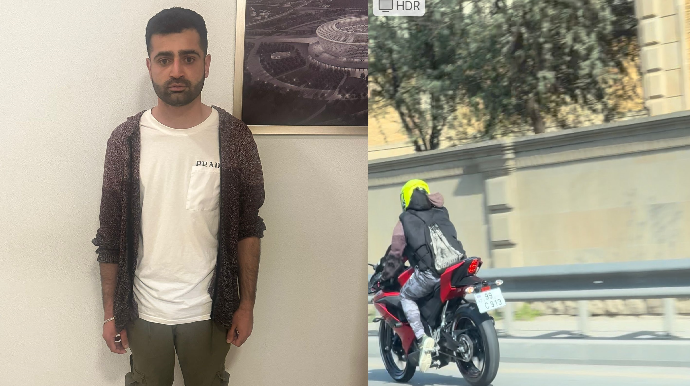 Yol polisindən qaçaraq "avtoşluq" edən bayker həbs olundu - FOTO