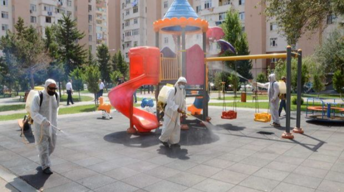 Xətai rayonunda dezinfeksiya işləri aparıldı  - FOTO