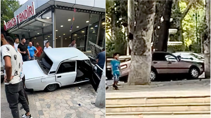 İsmayıllıda “VAZ” iki maşınla toqquşdu, ardınca obyektə çırpıldı   - VİDEO