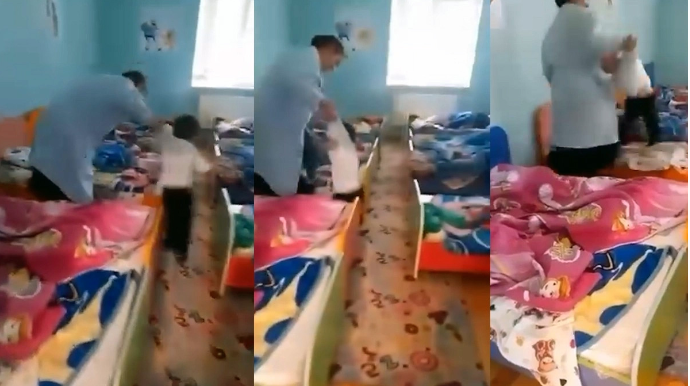 Bağçada azyaşlıya şiddət göstərildi - VİDEO