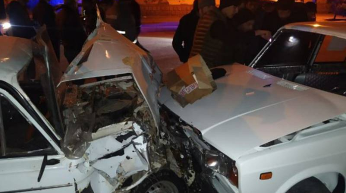 Cəlilabadda 2 "Jiquli" toqquşdu, 4 nəfər xəsarət aldı