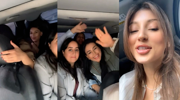 Bakıda bloqerlərin təhlükəli yol macərası: Səkkiz nəfər bir avtomobildə - VİDEO 