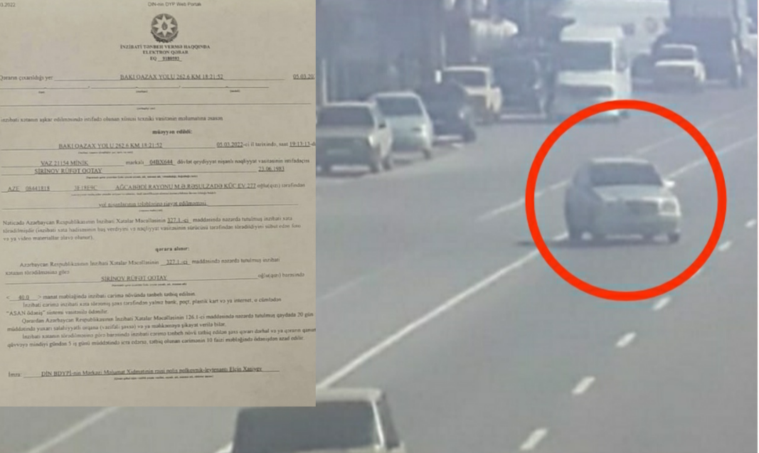 Bu yolda kamera ilə sürücülərə qanunsuz cərimələr yazılır - FOTO