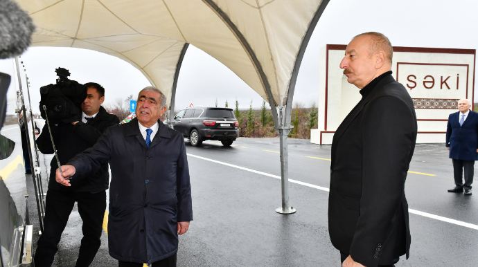 Prezident Oğuz-Şəki yolunun yenidənqurmadan sonra açılışında iştirak edib - FOTO