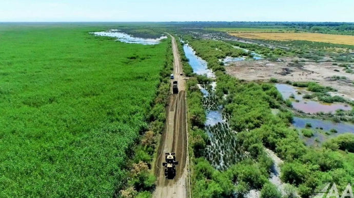 İmişlidə 44 km ümumi uzunluğa malik yollar yenidən qurulur  - FOTO - VİDEO