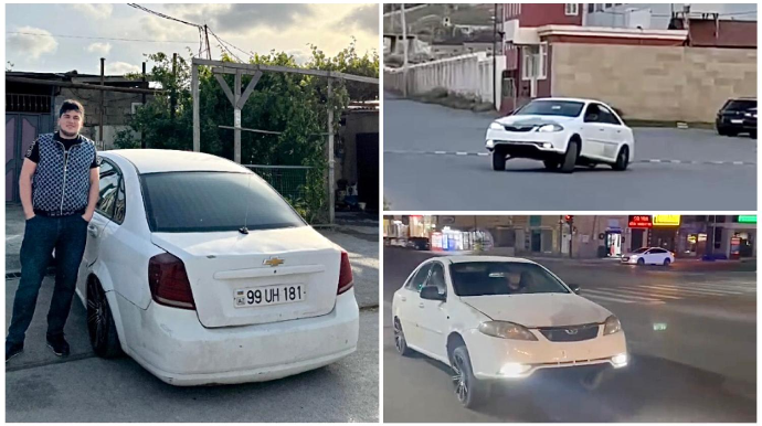“Chevrolet”in qabağını göyə qaldırıb nömrəsiz sürür - 99-UH-181   - VİDEO