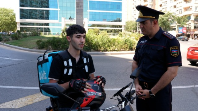 İkitəkərli nəqliyyat sürücüləri ilə söhbət aparıldı - FOTO - VİDEO 