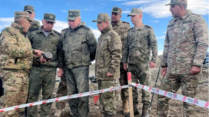 Sarıbaba yüksəkliyində basdırılmış mina sahəsinə baxış keçirildi - FOTOLAR 