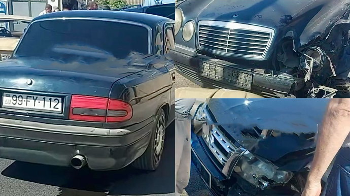 Maştağada zəncirvari qəza:  “QAZ”, “Mitsubishi” və “Mercedes” toqquşdu   - VİDEO
