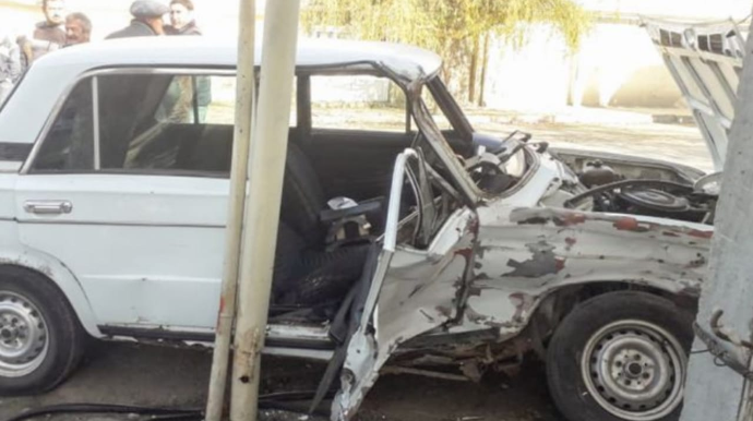 Ağcəbədidə " VAZ 2106" ağaca çırpıldı, sürücü öldü   - FOTO