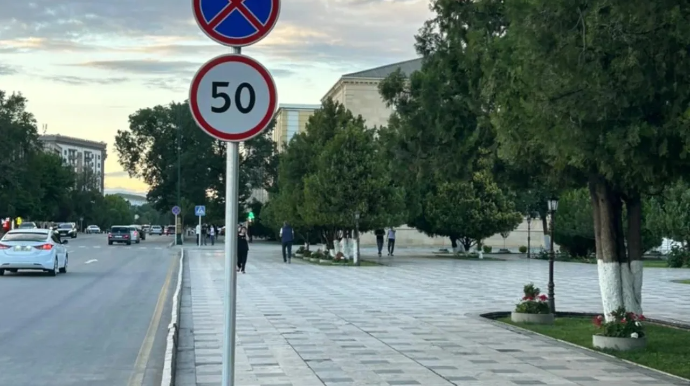 Naxçıvanda yol nişanları yenilənir - FOTOLAR 