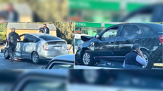 Paytaxtda “Chevrolet”ə yol verməyən “Prius” qəza törətdi   - VİDEO