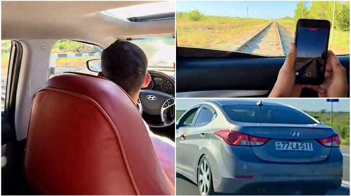 В Барде юные любители адреналина остановили машину на  рельсах – ВИДЕО 