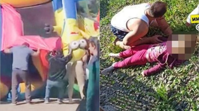 Rusiyada faciə: Havaya qalxan batutdan iki azyaşlı yerə çırpıldı - FOTO-VİDEO 