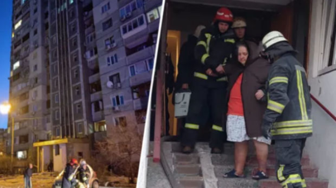 Kiyevdə vurulan Rusiya raketi yaşayış binasına düşdü - VİDEO