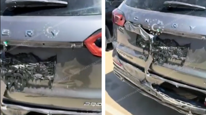 İsti hava çin istehsalı avtomobili əritdi - VİDEO 