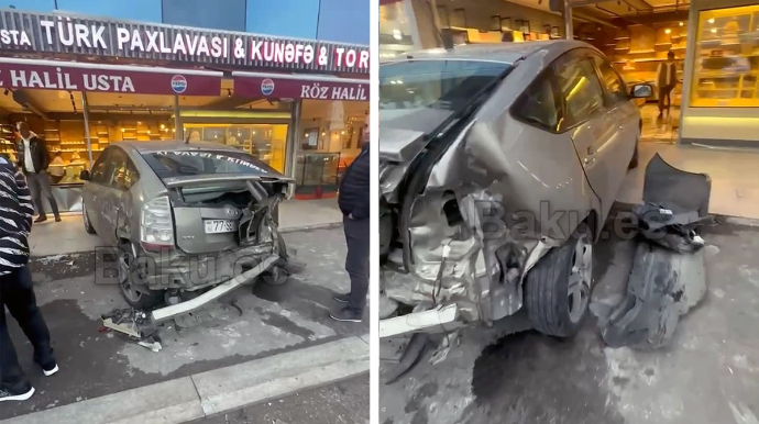 Bakıda "Prius" kafeyə çırpıldı - FOTO 