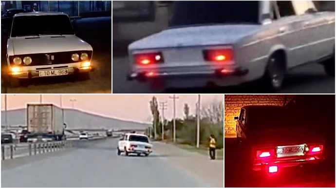 Nömrəsiz “VAZ”la “sağ-sol” edib təhlükə yaradan sürücü CƏZALANDIRILDI - VİDEO - YENİLƏNİB