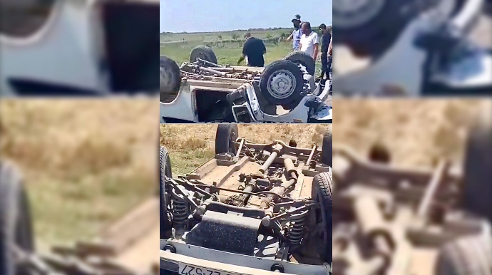 Sürəti aşan gənc “Niva”sını aşırdı, özü və dostu isə xəstəxanalıq oldu  - VİDEO