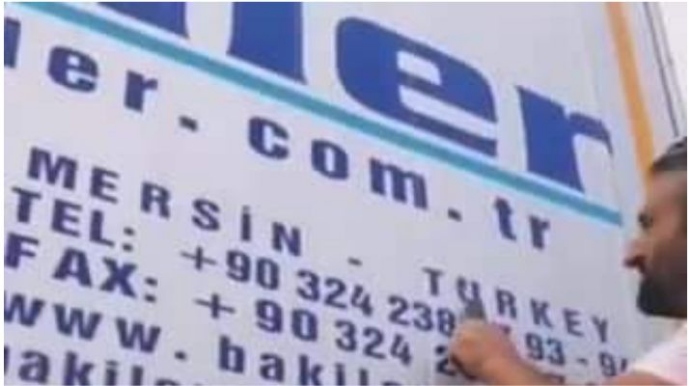 Ermənistana yük daşıyan türk maşınından “Türkiyə” sözü çıxarıldı   - VİDEO