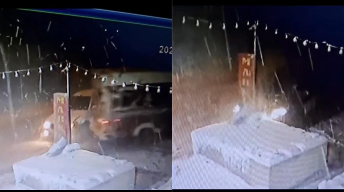 Bakının başıbəlalı marketi - Maşınlar tez-tez bu obyektə çırpılır - VİDEO