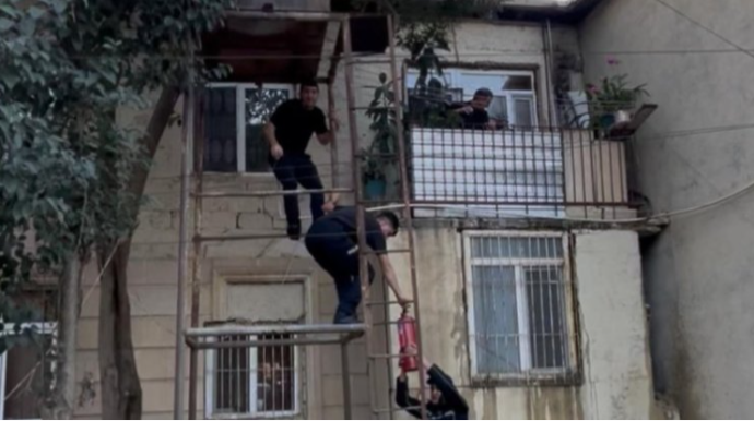 Cəlilabadda yanğının qarşısını polis əməkdaşları aldılar - FOTOLAR 