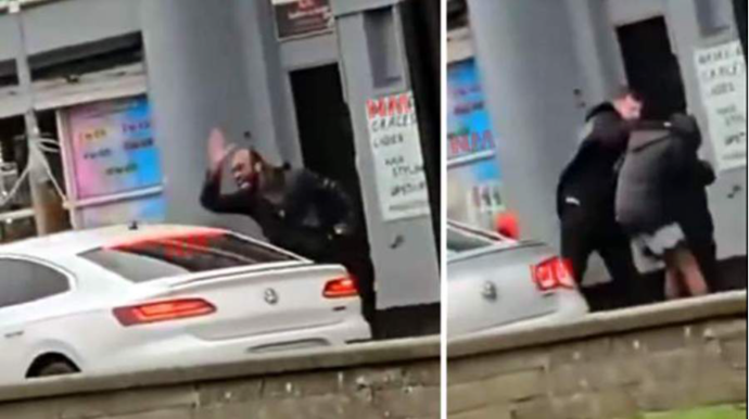 Avtomobilinə əl vuran piyadanı o ki var DÖYDÜ: Polis araşdırma aparır - VİDEO