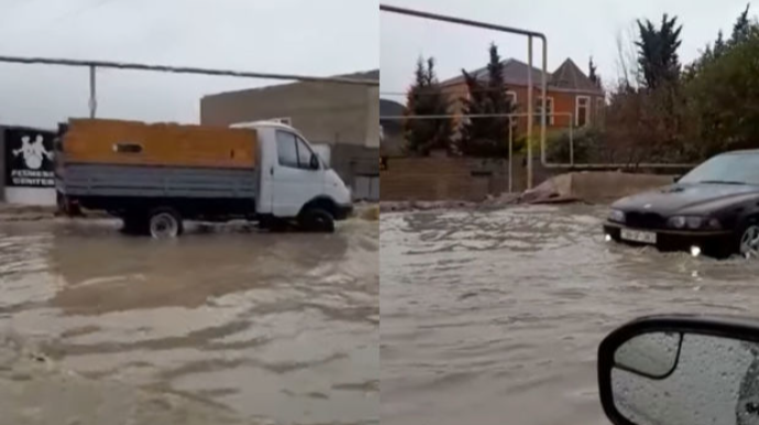 Qışa hazır olmayan Bakı:  Sel sularına qərq olan Binəqədi   - VİDEO