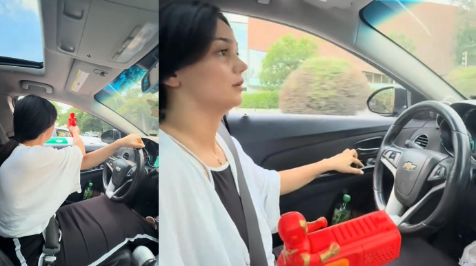 Əlini sükandan çəkib oyuncaq tapança ilə qayda pozan bloger saxlanıldı - DYP-dən açıqlama - VİDEO 