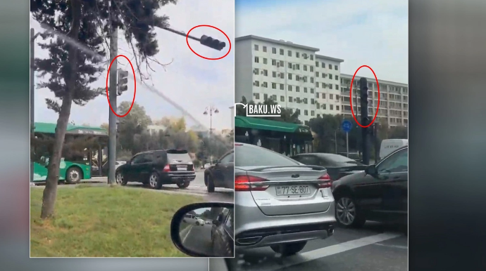 "8 Noyabr"da işıqlar söndü, işıqfor işləmədi - VİDEO  - YENİLƏNİB