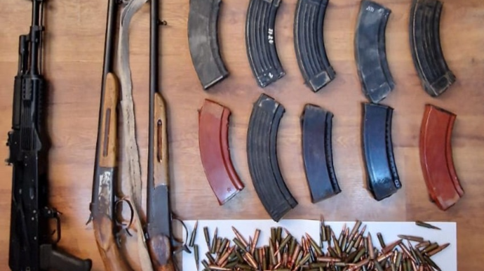 Tərtərdə silah-sursat tapılıb - FOTO