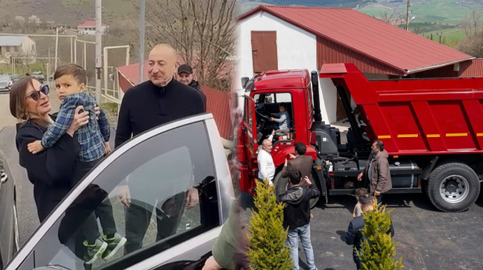 Ayaz oyuncaq istəmişdi, Mehriban Əliyeva əsl "KamAZ" hədiyyə etdi – VİDEO 